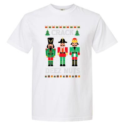 Deez Nuts Nutcracker Funny Ugly Christmas Sweater Xmas Garment-Dyed Heavyweight T-Shirt