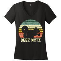 Deez Nuts Nutcracker Squirrel Deez Nutz Deezs Nut Funny Women's V-Neck T-Shirt
