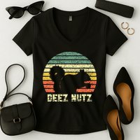 Deez Nuts Nutcracker Squirrel Deez Nutz Deezs Nut Funny Women's V-Neck T-Shirt