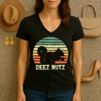 Deez Nuts Nutcracker Squirrel Deez Nutz Deezs Nut Funny Women's V-Neck T-Shirt