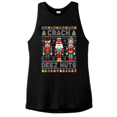 Deez Nuts Nutcracker Funny Ugly Christmas Sweater Xmas Ladies PosiCharge Tri-Blend Wicking Tank