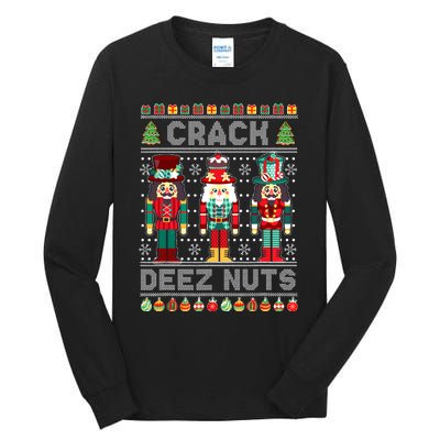 Deez Nuts Nutcracker Funny Ugly Christmas Sweater Xmas Tall Long Sleeve T-Shirt