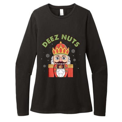 Deez Nuts Nutcracker Nut Women Funny Christmas Pjs Womens CVC Long Sleeve Shirt