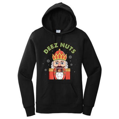 Deez Nuts Nutcracker Nut Women Funny Christmas Pjs Women's Pullover Hoodie