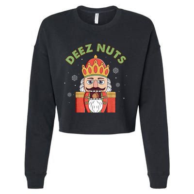 Deez Nuts Nutcracker Nut Women Funny Christmas Pjs Cropped Pullover Crew