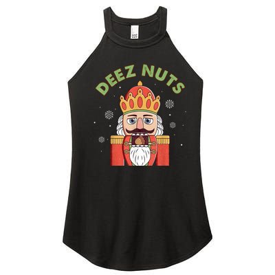 Deez Nuts Nutcracker Nut Women Funny Christmas Pjs Women's Perfect Tri Rocker Tank