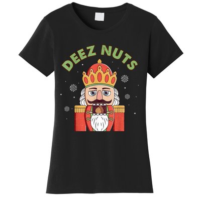 Deez Nuts Nutcracker Nut Women Funny Christmas Pjs Women's T-Shirt