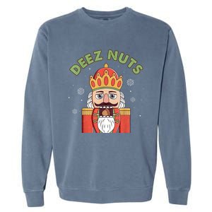 Deez Nuts Nutcracker Nut Women Funny Christmas Pjs Garment-Dyed Sweatshirt