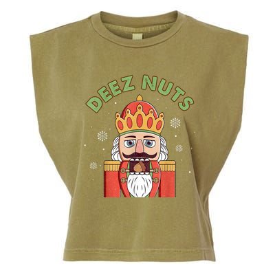 Deez Nuts Nutcracker Nut Women Funny Christmas Pjs Garment-Dyed Women's Muscle Tee