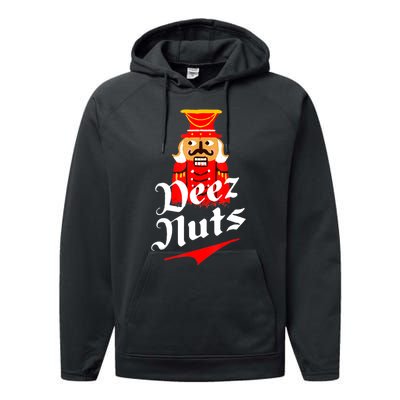 Deez Nuts Nutcracker Shirt Funny Ugly Christmas Sweater Performance Fleece Hoodie