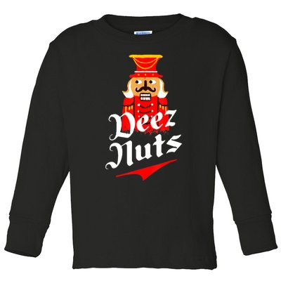 Deez Nuts Nutcracker Shirt Funny Ugly Christmas Sweater Toddler Long Sleeve Shirt