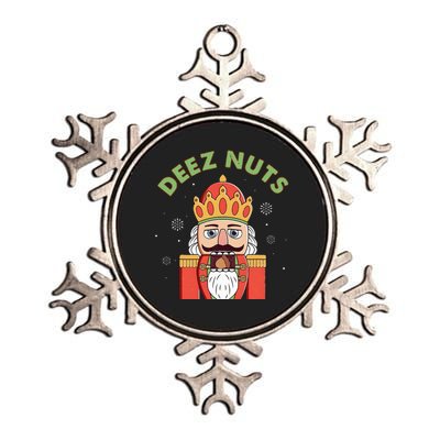 Deez Nuts Nutcracker Nut Wo Funny Christmas Pjs  Metallic Star Ornament