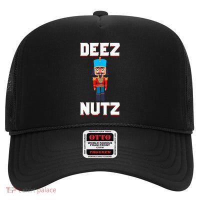 Deez Nutz Nutcracker Nuts Holiday Christmas High Crown Mesh Back Trucker Hat