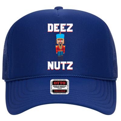 Deez Nutz Nutcracker Nuts Holiday Christmas High Crown Mesh Back Trucker Hat