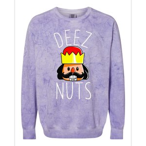 Deez Nuts Nutcracker Funny Christmas Nut Cracker Meme Colorblast Crewneck Sweatshirt