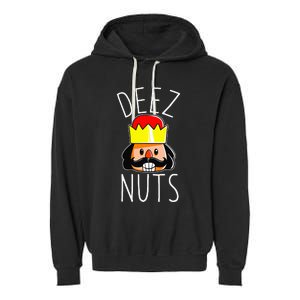 Deez Nuts Nutcracker Funny Christmas Nut Cracker Meme Garment-Dyed Fleece Hoodie