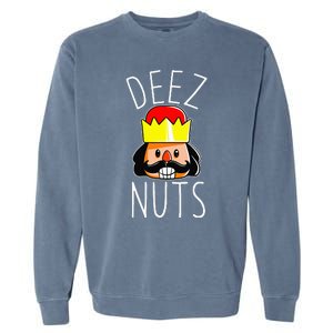 Deez Nuts Nutcracker Funny Christmas Nut Cracker Meme Garment-Dyed Sweatshirt