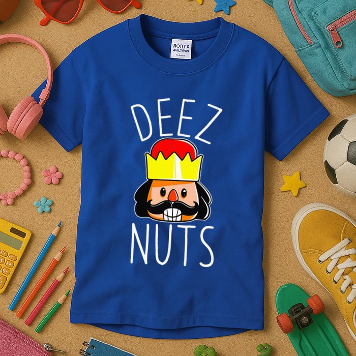 Deez Nuts Nutcracker Funny Christmas Nut Cracker Meme Kids T-Shirt