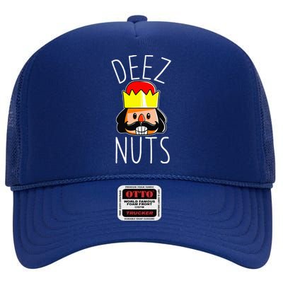 Deez Nuts Nutcracker Funny Christmas Nut Cracker Meme High Crown Mesh Back Trucker Hat