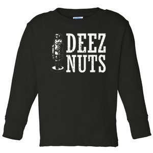 Deez Nuts Nutcracker Nut Christmas Funny Xmas Pajama Toddler Long Sleeve Shirt