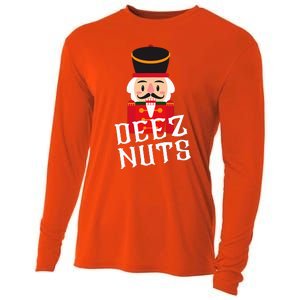 Deez Nuts Nutcracker Nut Wo Funny Christmas Pjs Cooling Performance Long Sleeve Crew