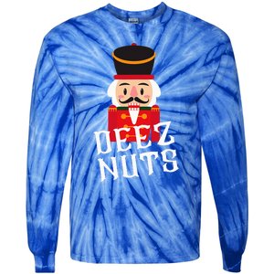 Deez Nuts Nutcracker Nut Wo Funny Christmas Pjs Tie-Dye Long Sleeve Shirt