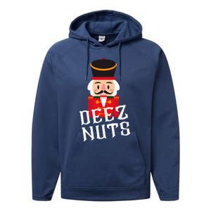 Deez Nuts Nutcracker Nut Wo Funny Christmas Pjs Performance Fleece Hoodie