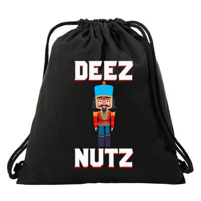 Deez Nutz Nutcracker Nuts Holiday Christmas Funny Novelty Drawstring Bag