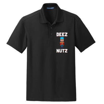 Deez Nutz Nutcracker Nuts Holiday Christmas Funny Novelty Dry Zone Grid Polo