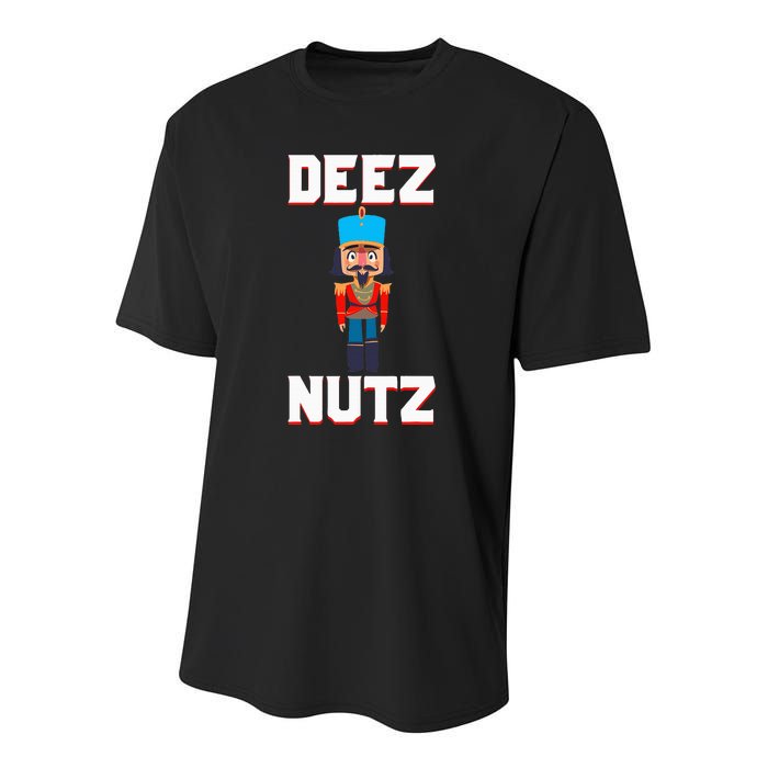 Deez Nutz Nutcracker Nuts Holiday Christmas Funny Novelty Youth Performance Sprint T-Shirt