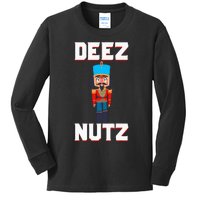 Deez Nutz Nutcracker Nuts Holiday Christmas Funny Novelty Kids Long Sleeve Shirt