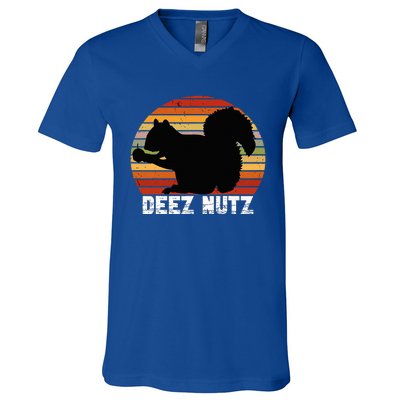 Deez Nutz Nutcracker Squirrel Gopher Chipmunk Dees Nuts V-Neck T-Shirt