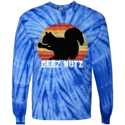 Deez Nutz Nutcracker Squirrel Gopher Chipmunk Dees Nuts Tie-Dye Long Sleeve Shirt