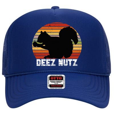 Deez Nutz Nutcracker Squirrel Gopher Chipmunk Dees Nuts High Crown Mesh Back Trucker Hat