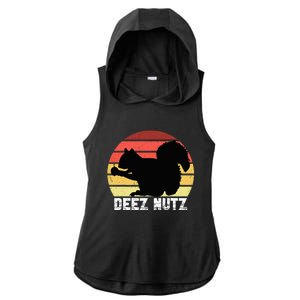 Deez Nutz Nutcracker Squirrel Gopher Chipmunk Dees Nuts Ladies PosiCharge Tri-Blend Wicking Draft Hoodie Tank