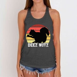 Deez Nutz Nutcracker Squirrel Gopher Chipmunk Dees Nuts Women's Knotted Racerback Tank