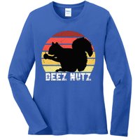 Deez Nutz Nutcracker Squirrel Gopher Chipmunk Dees Nuts Ladies Long Sleeve Shirt