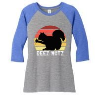 Deez Nutz Nutcracker Squirrel Gopher Chipmunk Dees Nuts Women's Tri-Blend 3/4-Sleeve Raglan Shirt