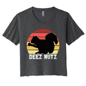 Deez Nutz Nutcracker Squirrel Gopher Chipmunk Dees Nuts Women's Crop Top Tee