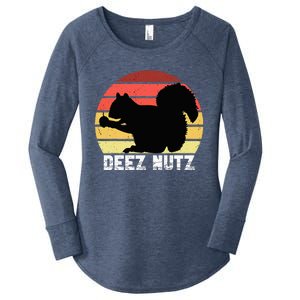 Deez Nutz Nutcracker Squirrel Gopher Chipmunk Dees Nuts Women's Perfect Tri Tunic Long Sleeve Shirt