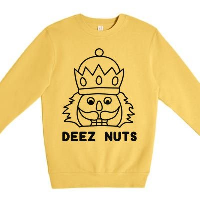 Deez Nuts Nutcracker Funny Christmas Premium Crewneck Sweatshirt