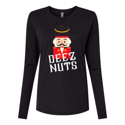 Deez Nuts Nutcracker Nu Funny Christmas Pjs Womens Cotton Relaxed Long Sleeve T-Shirt