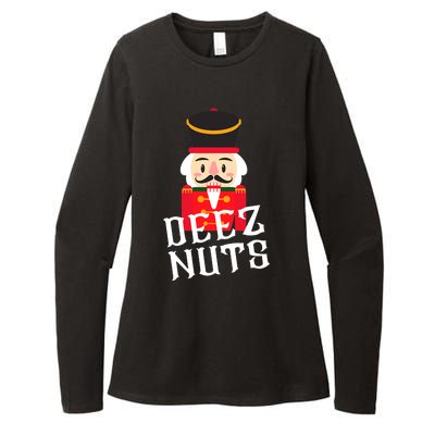 Deez Nuts Nutcracker Nu Funny Christmas Pjs Womens CVC Long Sleeve Shirt