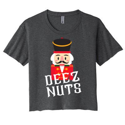 Deez Nuts Nutcracker Nu Funny Christmas Pjs Women's Crop Top Tee