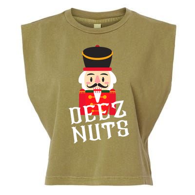 Deez Nuts Nutcracker Nu Funny Christmas Pjs Garment-Dyed Women's Muscle Tee