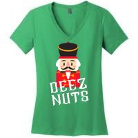 Deez Nuts Nutcracker Nu Funny Christmas Pjs Women's V-Neck T-Shirt