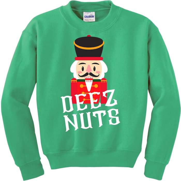 Deez Nuts Nutcracker Nu Funny Christmas Pjs Kids Sweatshirt