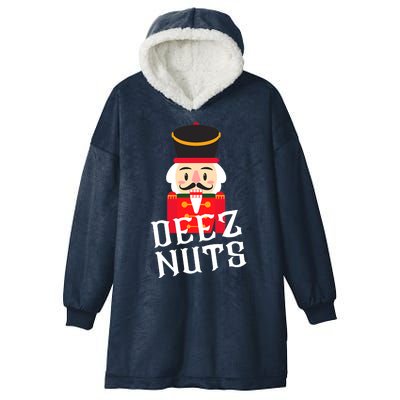 Deez Nuts Nutcracker Nu Funny Christmas Pjs Hooded Wearable Blanket