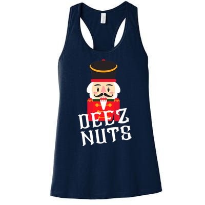 Deez Nuts Nutcracker Nu Funny Christmas Pjs Women's Racerback Tank