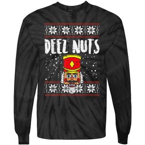 Deez Nuts Nutcracker Funny Ugly Christmas Sweater Tie-Dye Long Sleeve Shirt